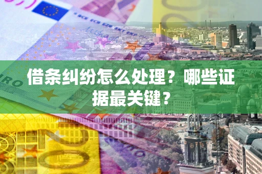 济南借条纠纷怎么处理？哪些证据最关键？