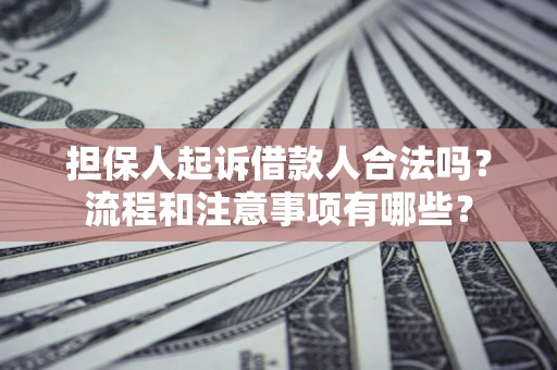 济南担保人起诉借款人合法吗？流程和注意事项有哪些？